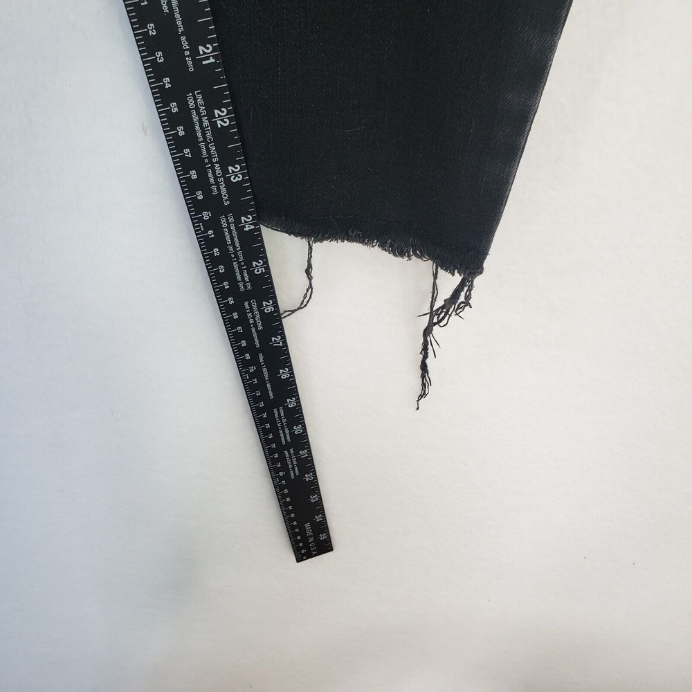 GAP True Skinny Jeans Womens Size 31 Distressed Black‎ Wash Denim Raw Hem Retro - Picture 9 of 14